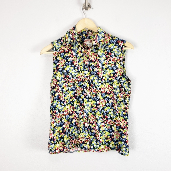 Vintage 90s Guess USA Floral Button Sleeveless Top - Picture 14 of 17